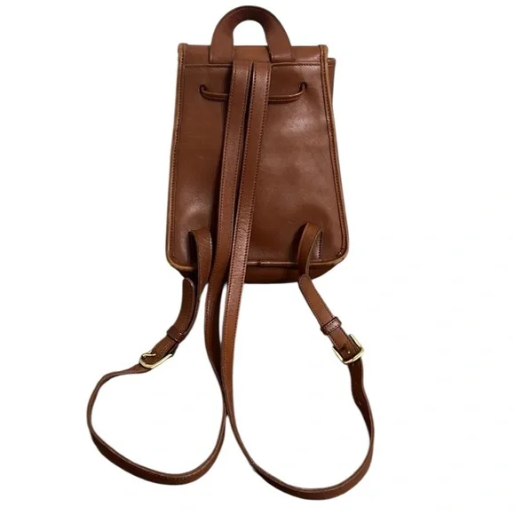 Vintage Coach Leather Mini Backpack Brown Gold Turn Lock 9960 Adjustable Straps - Picture 6 of 16